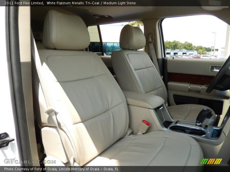 White Platinum Metallic Tri-Coat / Medium Light Stone 2011 Ford Flex Limited