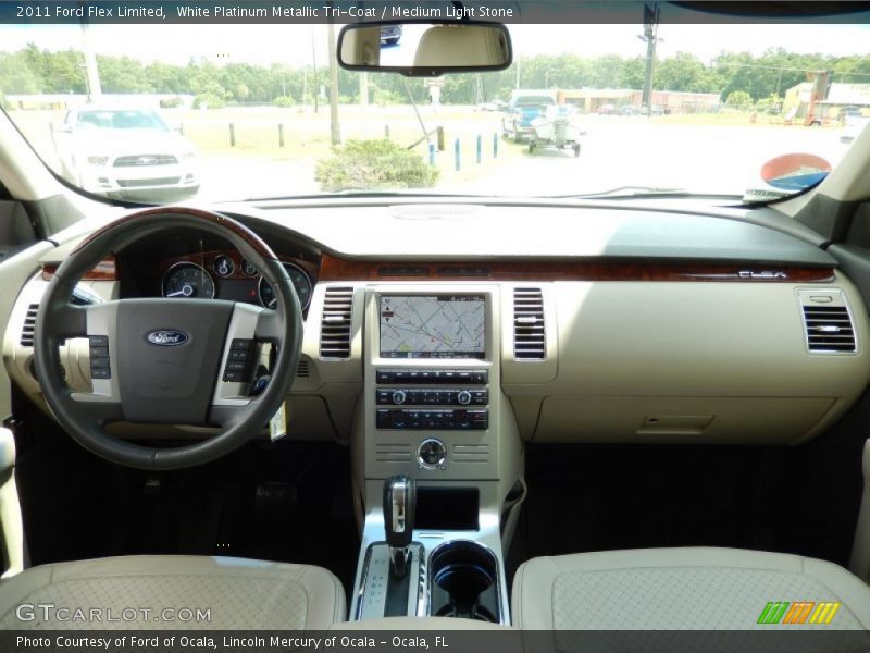 White Platinum Metallic Tri-Coat / Medium Light Stone 2011 Ford Flex Limited
