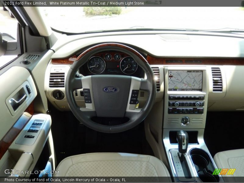 White Platinum Metallic Tri-Coat / Medium Light Stone 2011 Ford Flex Limited