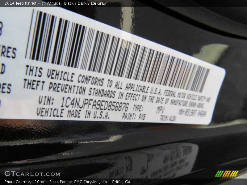 Black / Dark Slate Gray 2014 Jeep Patriot High Altitude