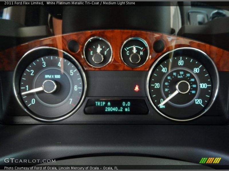 White Platinum Metallic Tri-Coat / Medium Light Stone 2011 Ford Flex Limited