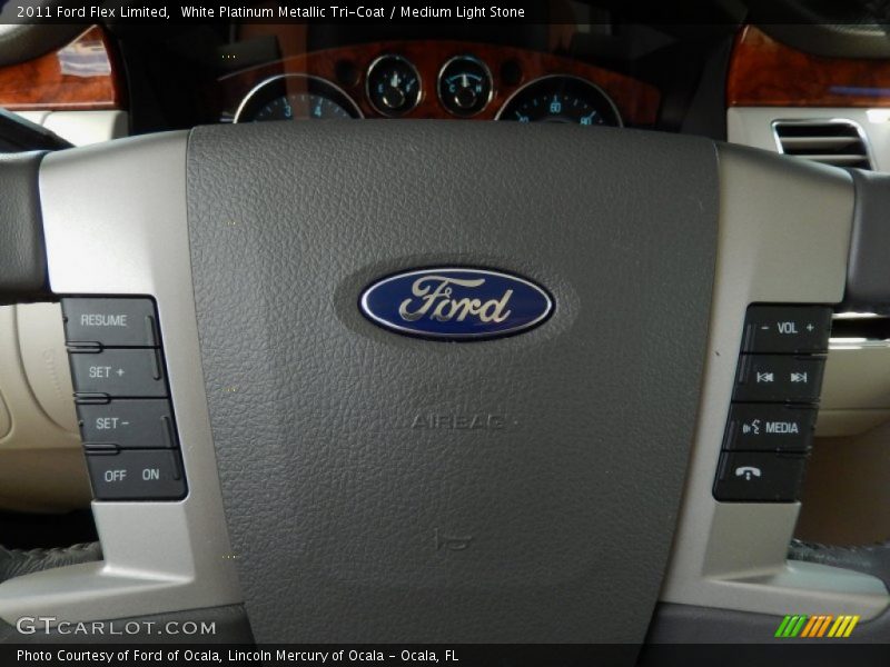 White Platinum Metallic Tri-Coat / Medium Light Stone 2011 Ford Flex Limited
