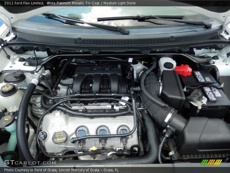 White Platinum Metallic Tri-Coat / Medium Light Stone 2011 Ford Flex Limited