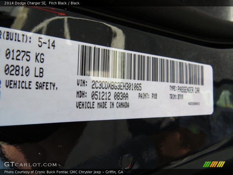 Pitch Black / Black 2014 Dodge Charger SE
