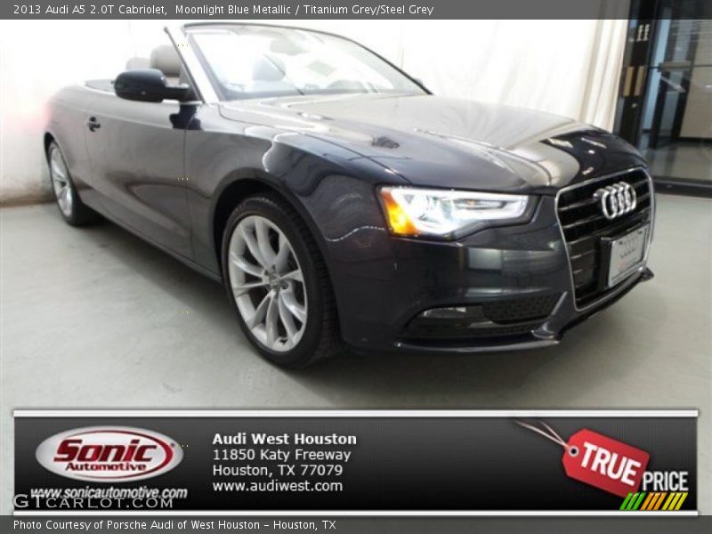 Moonlight Blue Metallic / Titanium Grey/Steel Grey 2013 Audi A5 2.0T Cabriolet
