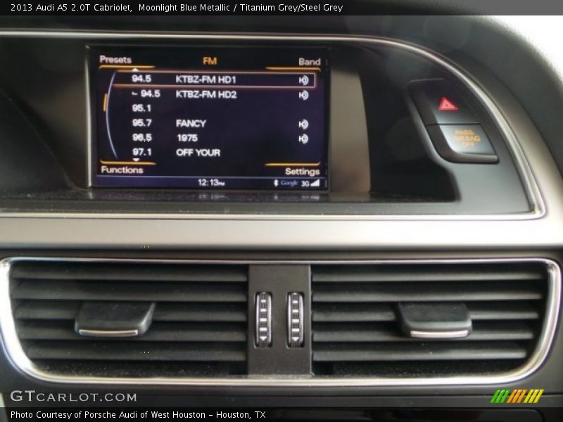 Moonlight Blue Metallic / Titanium Grey/Steel Grey 2013 Audi A5 2.0T Cabriolet