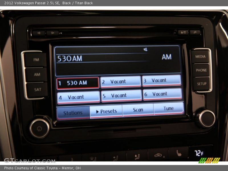 Controls of 2012 Passat 2.5L SE