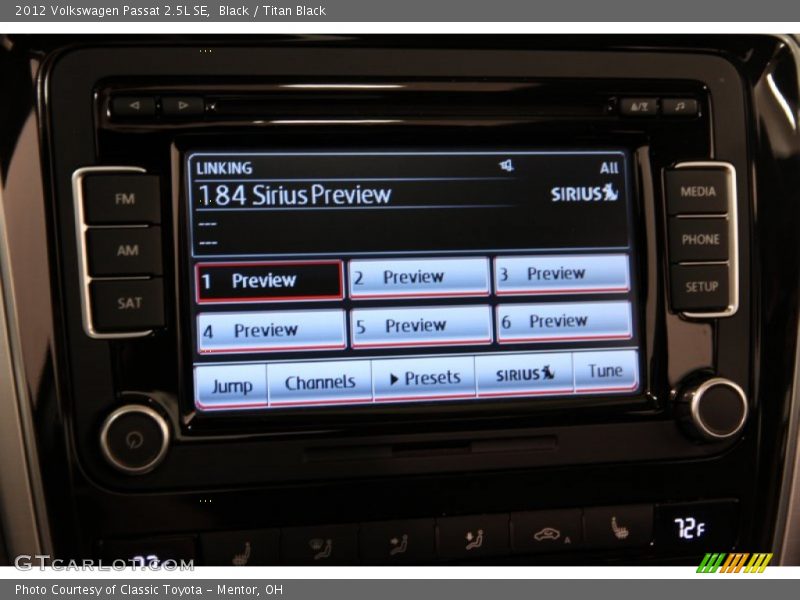 Controls of 2012 Passat 2.5L SE