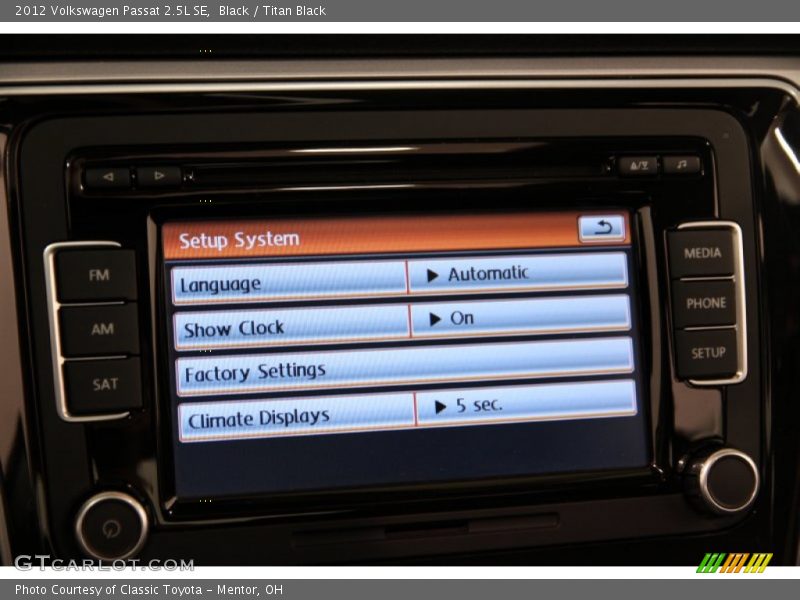 Black / Titan Black 2012 Volkswagen Passat 2.5L SE