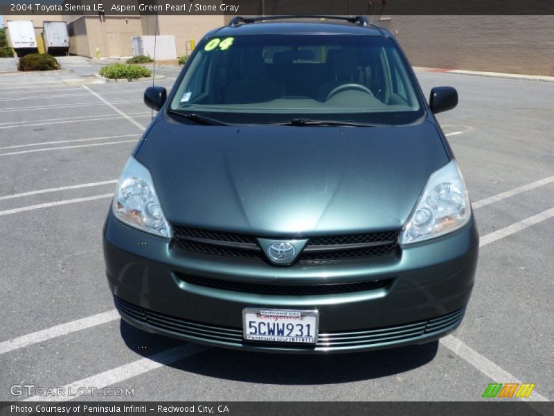 Aspen Green Pearl / Stone Gray 2004 Toyota Sienna LE