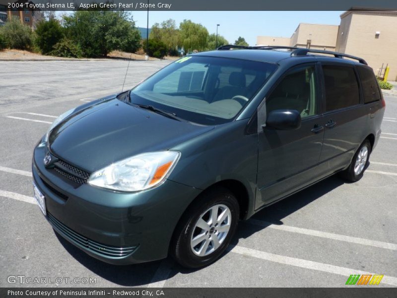 Aspen Green Pearl / Stone Gray 2004 Toyota Sienna LE