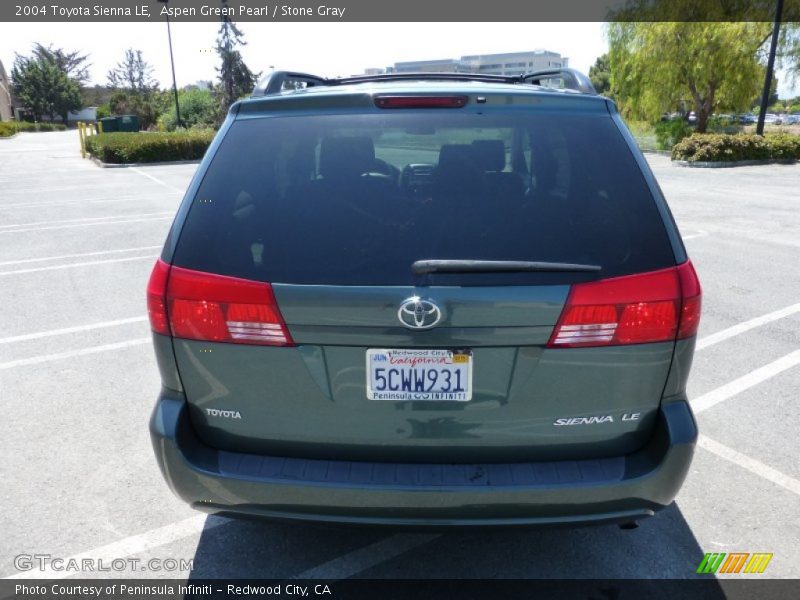 Aspen Green Pearl / Stone Gray 2004 Toyota Sienna LE