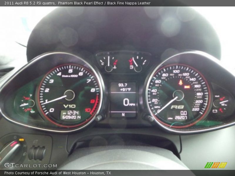 Phantom Black Pearl Effect / Black Fine Nappa Leather 2011 Audi R8 5.2 FSI quattro