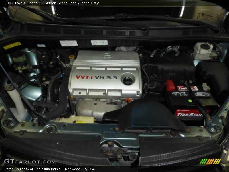 Aspen Green Pearl / Stone Gray 2004 Toyota Sienna LE