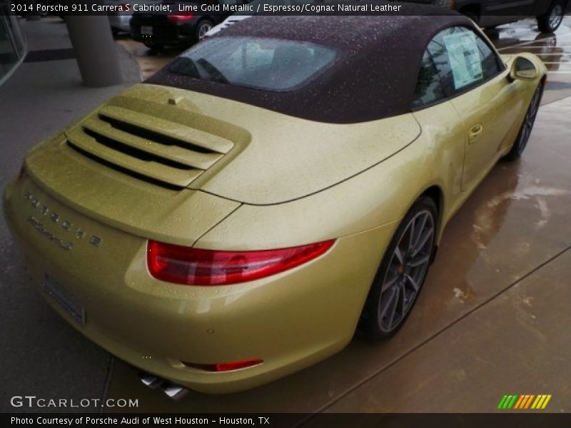 Lime Gold Metallic / Espresso/Cognac Natural Leather 2014 Porsche 911 Carrera S Cabriolet