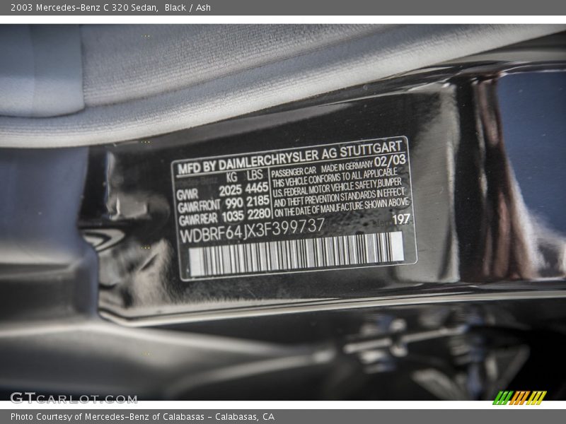 Black / Ash 2003 Mercedes-Benz C 320 Sedan
