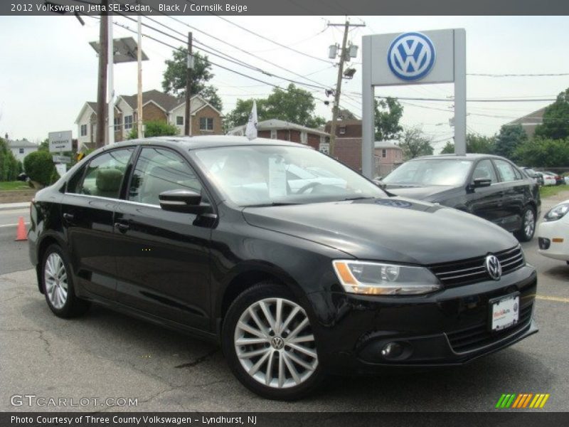 Black / Cornsilk Beige 2012 Volkswagen Jetta SEL Sedan