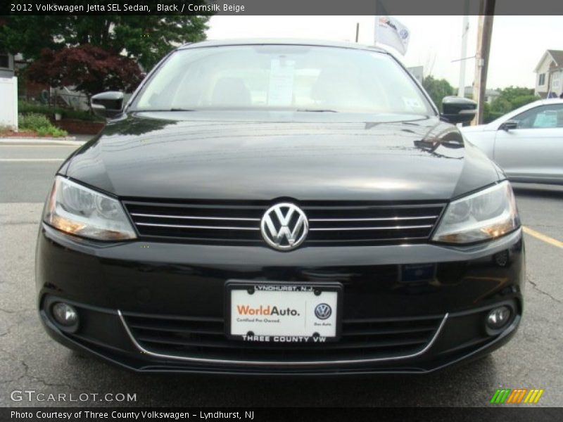 Black / Cornsilk Beige 2012 Volkswagen Jetta SEL Sedan