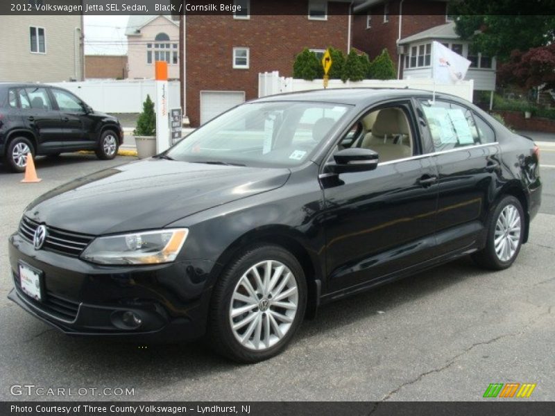 Black / Cornsilk Beige 2012 Volkswagen Jetta SEL Sedan
