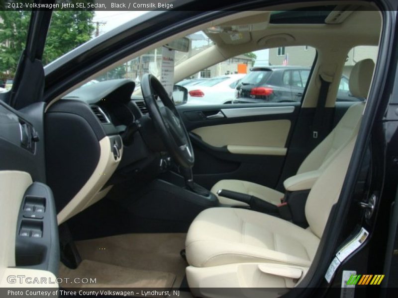Black / Cornsilk Beige 2012 Volkswagen Jetta SEL Sedan