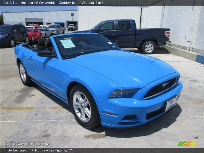 Grabber Blue / Charcoal Black 2013 Ford Mustang V6 Convertible
