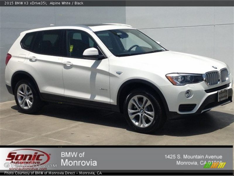 Alpine White / Black 2015 BMW X3 xDrive35i