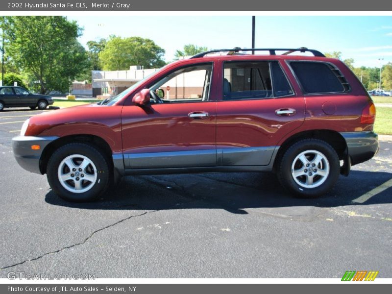 Merlot / Gray 2002 Hyundai Santa Fe GLS
