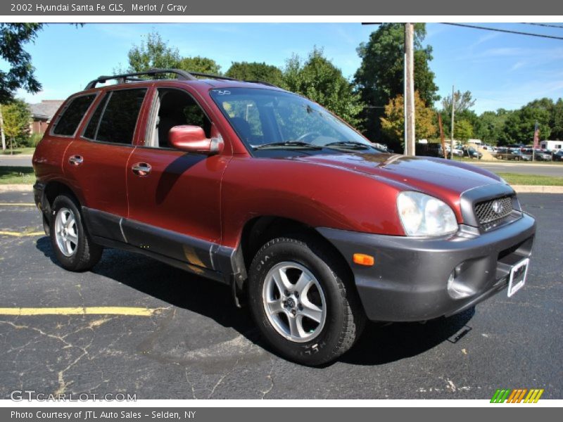 Merlot / Gray 2002 Hyundai Santa Fe GLS