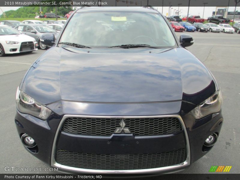 Cosmic Blue Metallic / Black 2010 Mitsubishi Outlander SE
