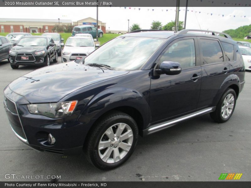 Cosmic Blue Metallic / Black 2010 Mitsubishi Outlander SE