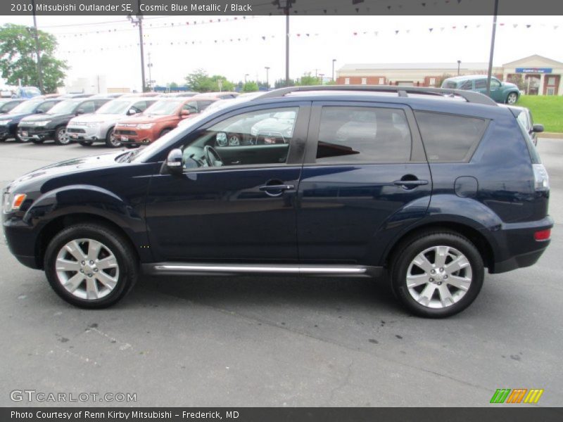 Cosmic Blue Metallic / Black 2010 Mitsubishi Outlander SE