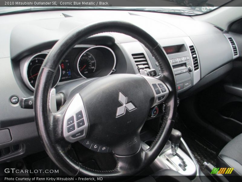 Cosmic Blue Metallic / Black 2010 Mitsubishi Outlander SE