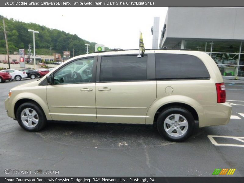 White Gold Pearl / Dark Slate Gray/Light Shale 2010 Dodge Grand Caravan SE Hero