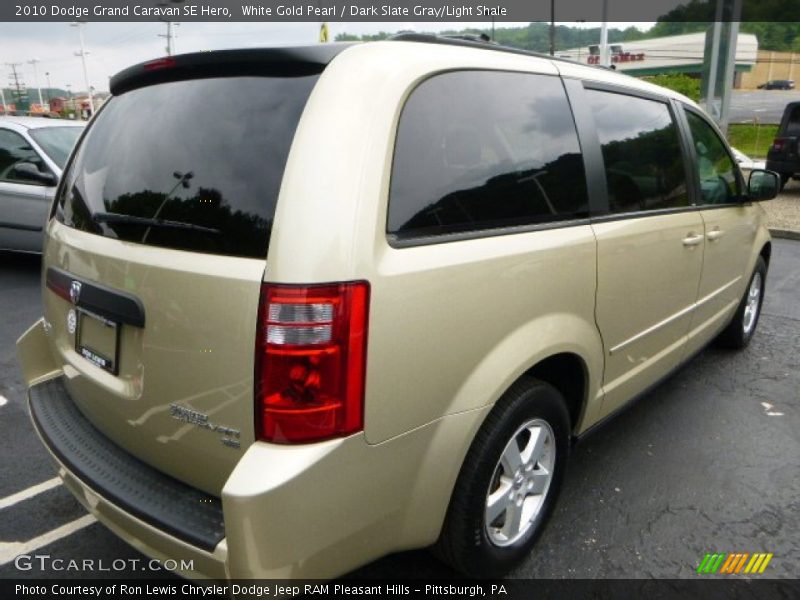 White Gold Pearl / Dark Slate Gray/Light Shale 2010 Dodge Grand Caravan SE Hero