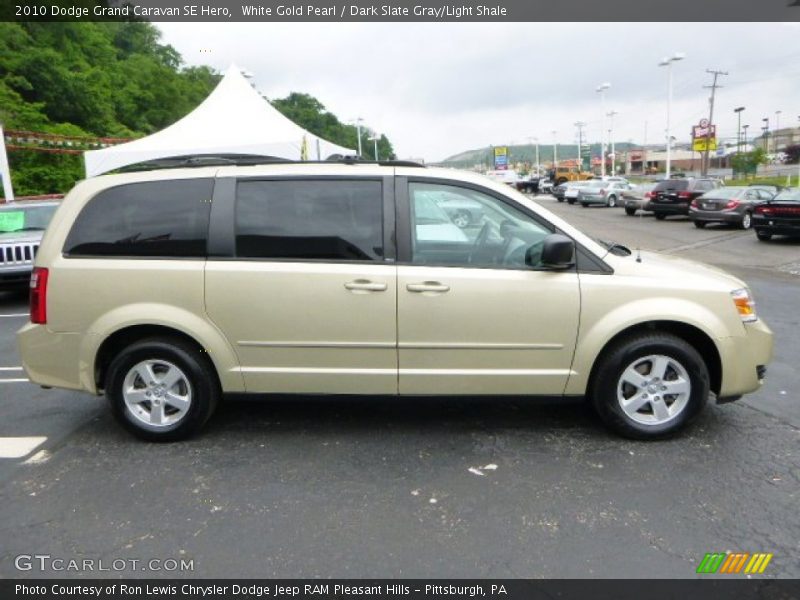 White Gold Pearl / Dark Slate Gray/Light Shale 2010 Dodge Grand Caravan SE Hero