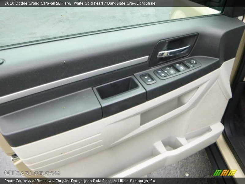 White Gold Pearl / Dark Slate Gray/Light Shale 2010 Dodge Grand Caravan SE Hero