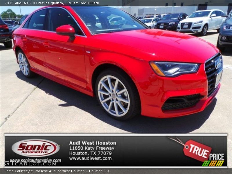 Brilliant Red / Black 2015 Audi A3 2.0 Prestige quattro