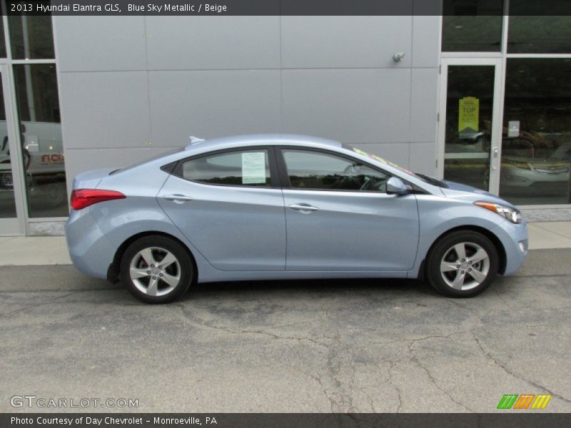 Blue Sky Metallic / Beige 2013 Hyundai Elantra GLS