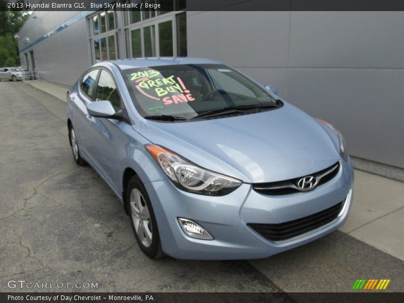 Blue Sky Metallic / Beige 2013 Hyundai Elantra GLS