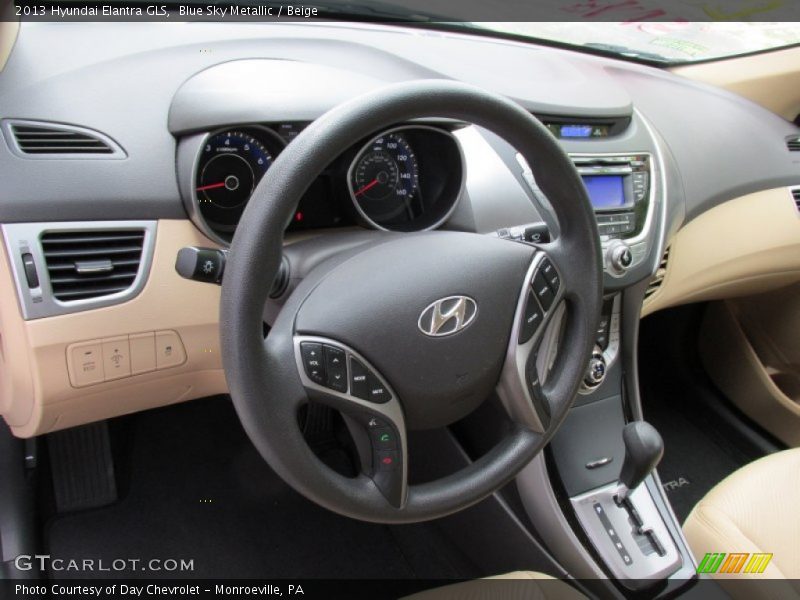 Blue Sky Metallic / Beige 2013 Hyundai Elantra GLS
