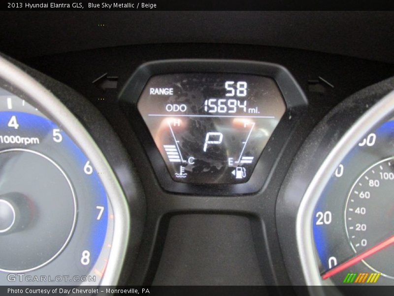 Blue Sky Metallic / Beige 2013 Hyundai Elantra GLS