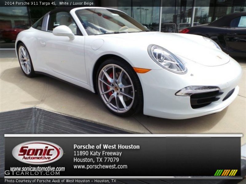 White / Luxor Beige 2014 Porsche 911 Targa 4S