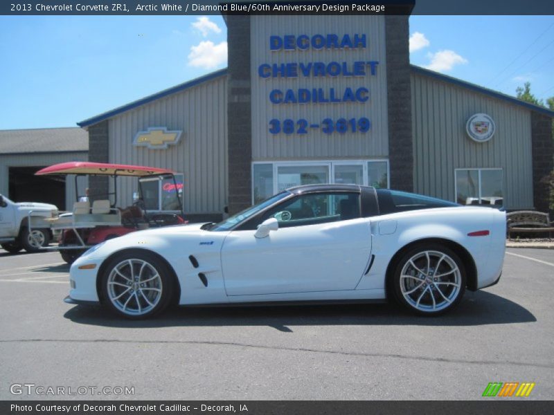Arctic White / Diamond Blue/60th Anniversary Design Package 2013 Chevrolet Corvette ZR1