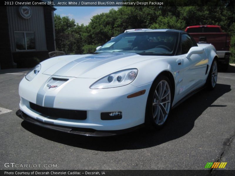 Arctic White / Diamond Blue/60th Anniversary Design Package 2013 Chevrolet Corvette ZR1