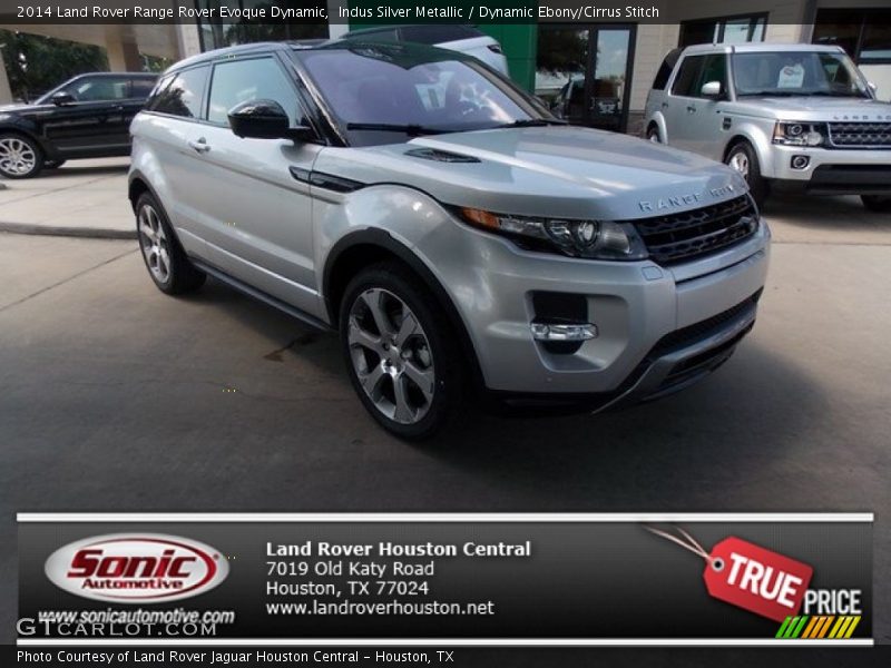 Indus Silver Metallic / Dynamic Ebony/Cirrus Stitch 2014 Land Rover Range Rover Evoque Dynamic