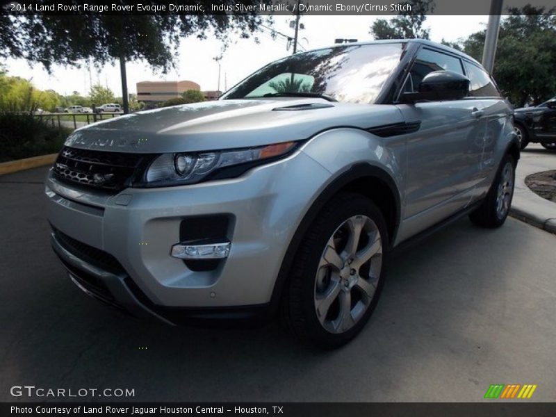 Indus Silver Metallic / Dynamic Ebony/Cirrus Stitch 2014 Land Rover Range Rover Evoque Dynamic