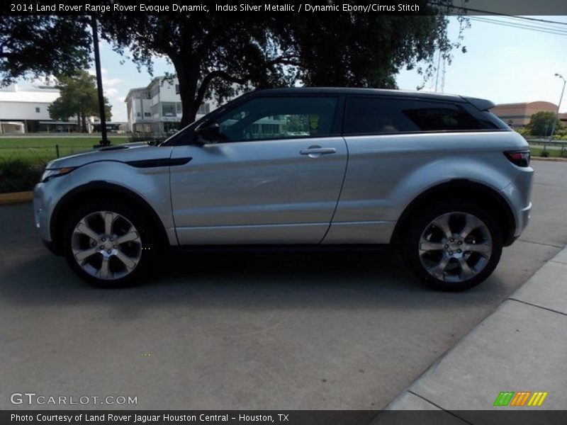 Indus Silver Metallic / Dynamic Ebony/Cirrus Stitch 2014 Land Rover Range Rover Evoque Dynamic