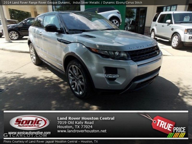 Indus Silver Metallic / Dynamic Ebony/Cirrus Stitch 2014 Land Rover Range Rover Evoque Dynamic