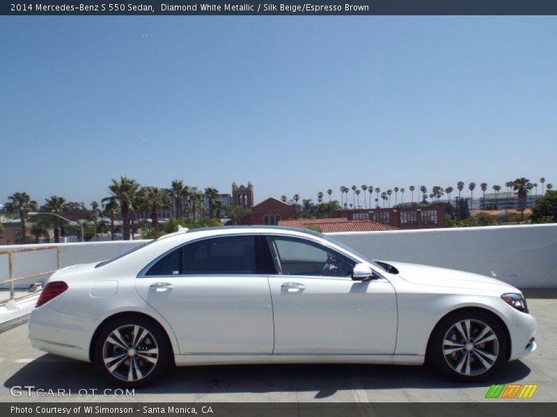 Diamond White Metallic / Silk Beige/Espresso Brown 2014 Mercedes-Benz S 550 Sedan