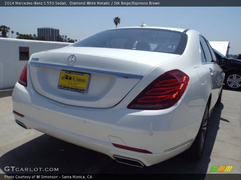 Diamond White Metallic / Silk Beige/Espresso Brown 2014 Mercedes-Benz S 550 Sedan